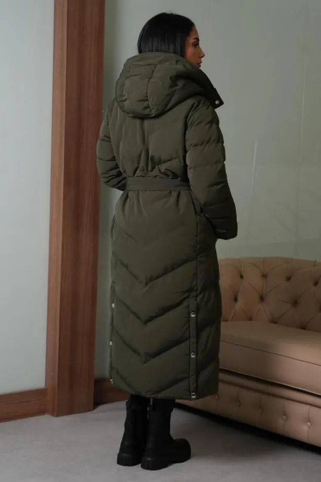 Women Doudoune Kaki Longue Matelasse Et Ceinture Khaki Brentiny Paris Parkas And Down Jackets Women Doudoune Kaki Longue Matelasse Et Ceinture Khaki Brentiny Paris Parkas And Down Jackets