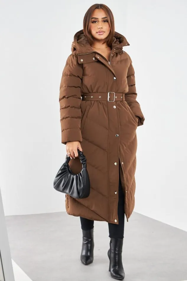 Women Doudoune Marron Longue Matelasse Et Ceinture Brown Brentiny Paris White Tops Women Doudoune Marron Longue Matelasse Et Ceinture Brown Brentiny Paris White Tops