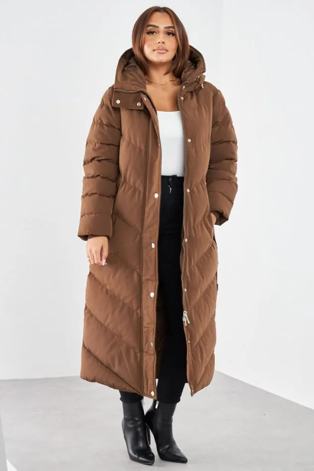 Women Doudoune Marron Longue Matelasse Et Ceinture Brown Brentiny Paris White Tops Women Doudoune Marron Longue Matelasse Et Ceinture Brown Brentiny Paris White Tops
