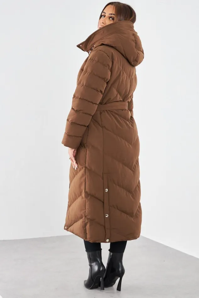 Women Doudoune Marron Longue Matelasse Et Ceinture Brown Brentiny Paris White Tops Women Doudoune Marron Longue Matelasse Et Ceinture Brown Brentiny Paris White Tops