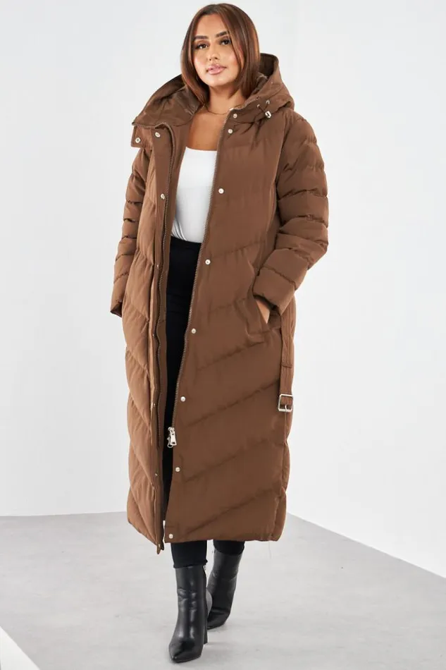 Women Doudoune Marron Longue Matelasse Et Ceinture Brown Brentiny Paris White Tops Women Doudoune Marron Longue Matelasse Et Ceinture Brown Brentiny Paris White Tops