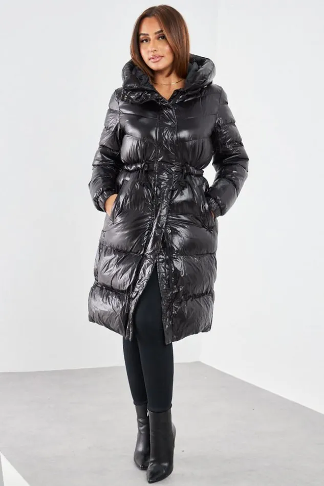 Women Doudoune Noire Matelasse En Vinyle Black Brentiny Paris Parkas And Down Jackets