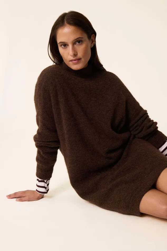 Women Dress Bemilie Ours Robe Alpaga Superfine Marron Des Petits Hauts Dresses and Skirts