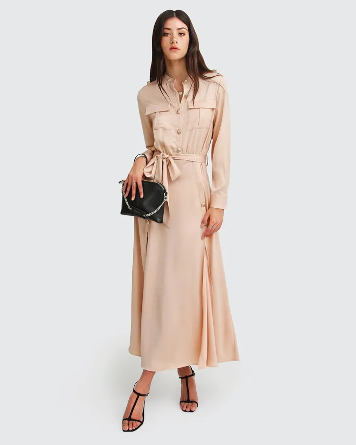 Women Dresses Belle and Bloom Lover To Lover Maxi Shirt Dress 8211 Champagne