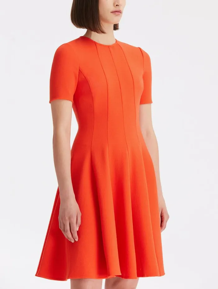 Women Dresses Oscar De La Renta Circular Cut Panel Dress Vermilion Women Dresses Oscar De La Renta Circular Cut Panel Dress Vermilion