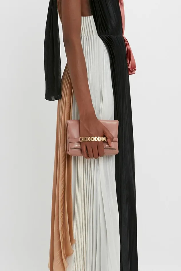 Women Dresses Victoria Beckham Asymmetric Pleated VNeck Dress In BlackMulti