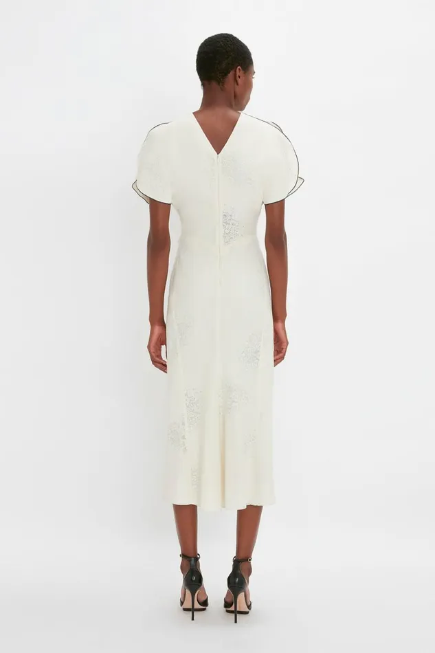 Women Dresses Victoria Beckham Gathered Waist Midi Dress In Cream