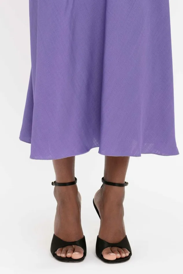 Women Dresses Victoria Beckham Gathered Waist Midi Dress In Violet