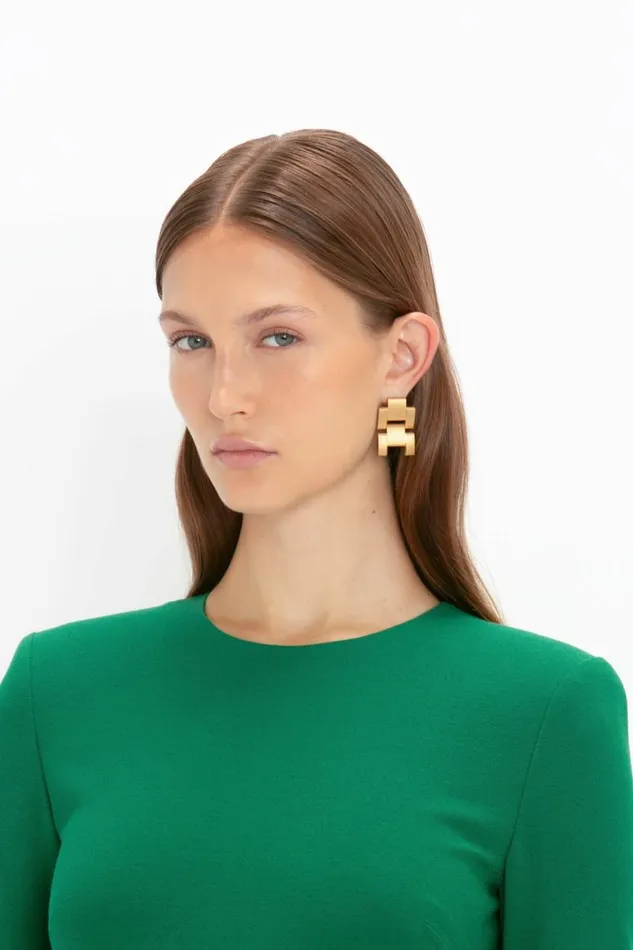 Women Dresses Victoria Beckham Long Sleeve TShirt Fitted Dress In Emerald