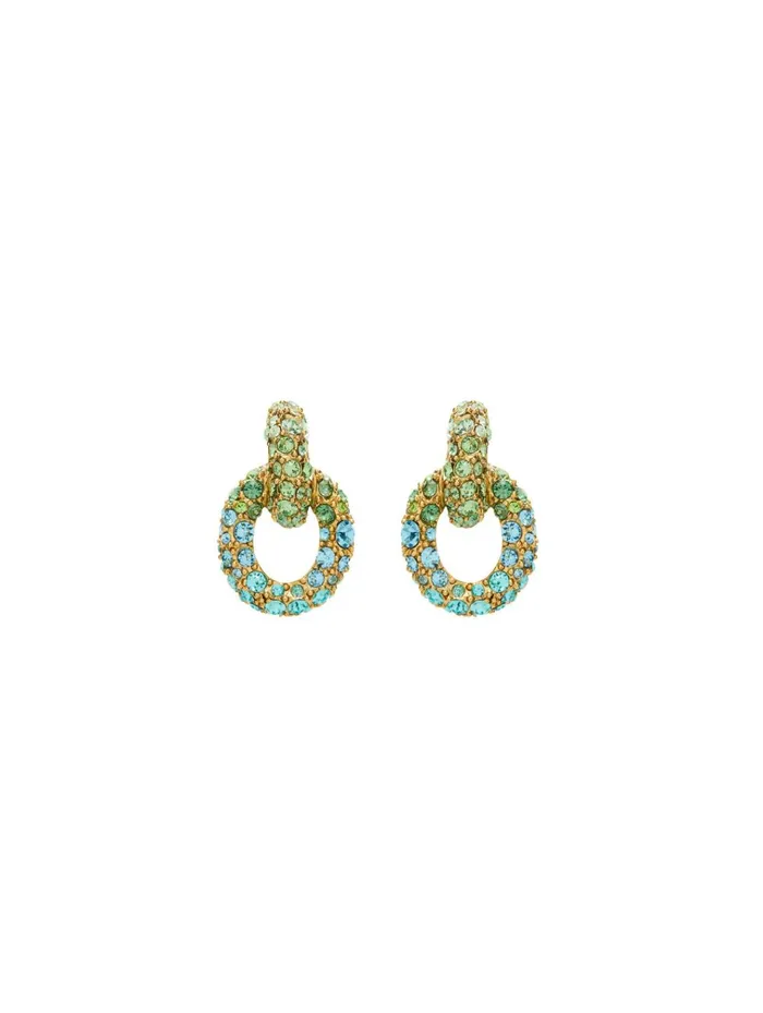 Women Earrings Oscar De La Renta Fortuna Earrings Blue Multi
