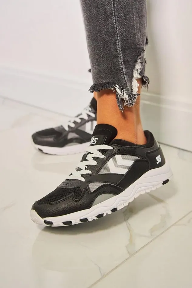 Women Edmonton 3s Leather Trainers In Black Hummel 8211 208367 Black Brentiny Paris Sneakers