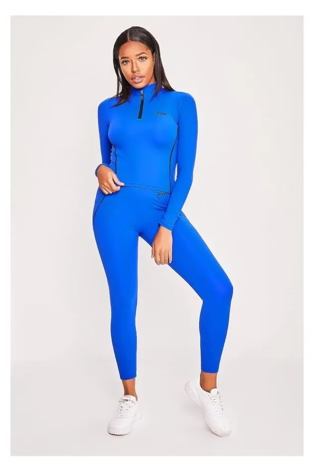 Women Electric Blue Jogger Pants Project X 8211 F192018 Brentiny Paris Leggings