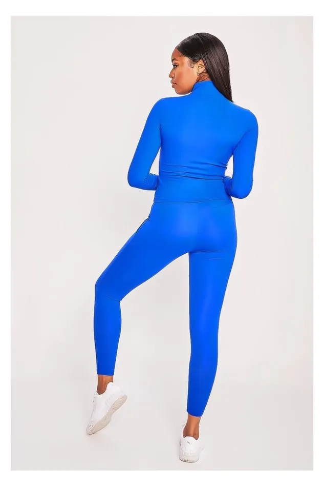 Women Electric Blue Jogger Pants Project X 8211 F192018 Brentiny Paris Leggings