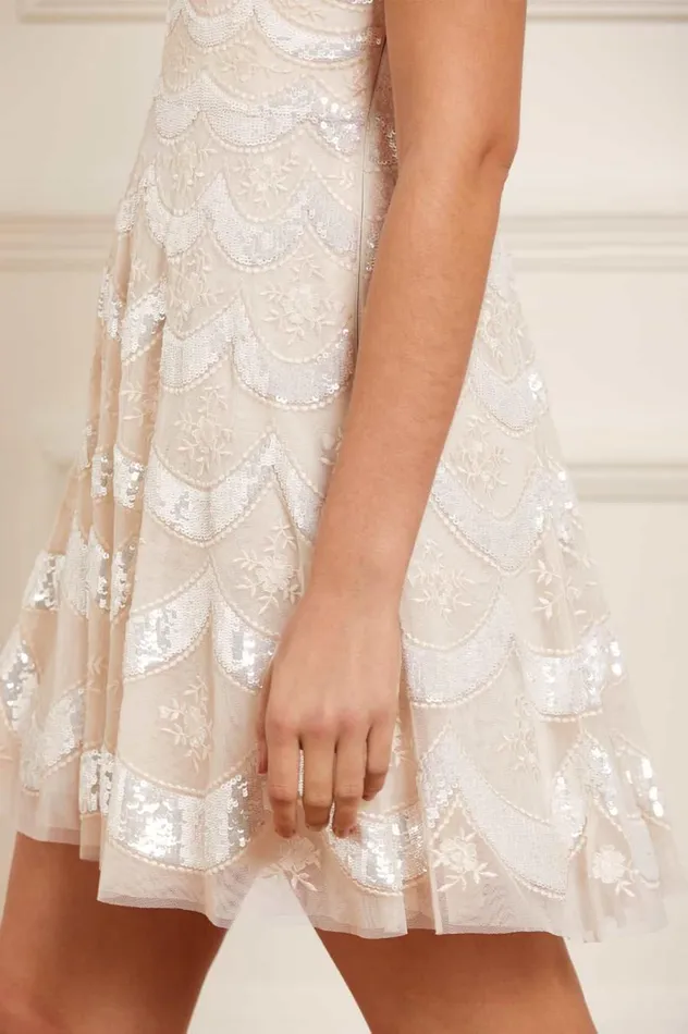 Women Embellished Dresses Needle and Thread Fifi Strapless Micro Mini Dress Champagne