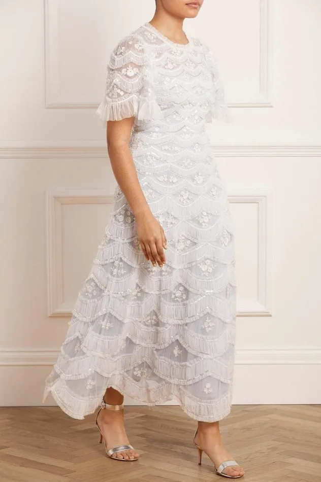 Women Embellished Dresses Needle and Thread Lunette Blossom Ankle Gown Blue