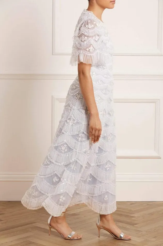 Women Embellished Dresses Needle and Thread Lunette Blossom Ankle Gown Blue