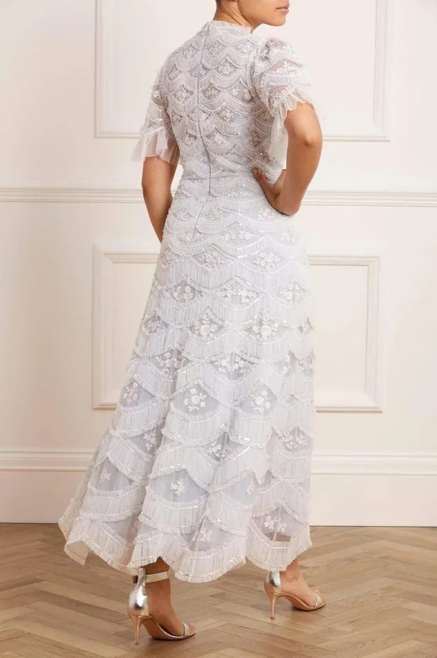 Women Embellished Dresses Needle and Thread Lunette Blossom Ankle Gown Blue