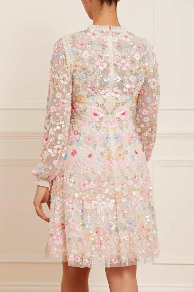Women Embellished Dresses Needle and Thread Shimmer Fairytale VNeck Mini Dress Champagne Women Embellished Dresses Needle and Thread Shimmer Fairytale VNeck Mini Dress Champagne