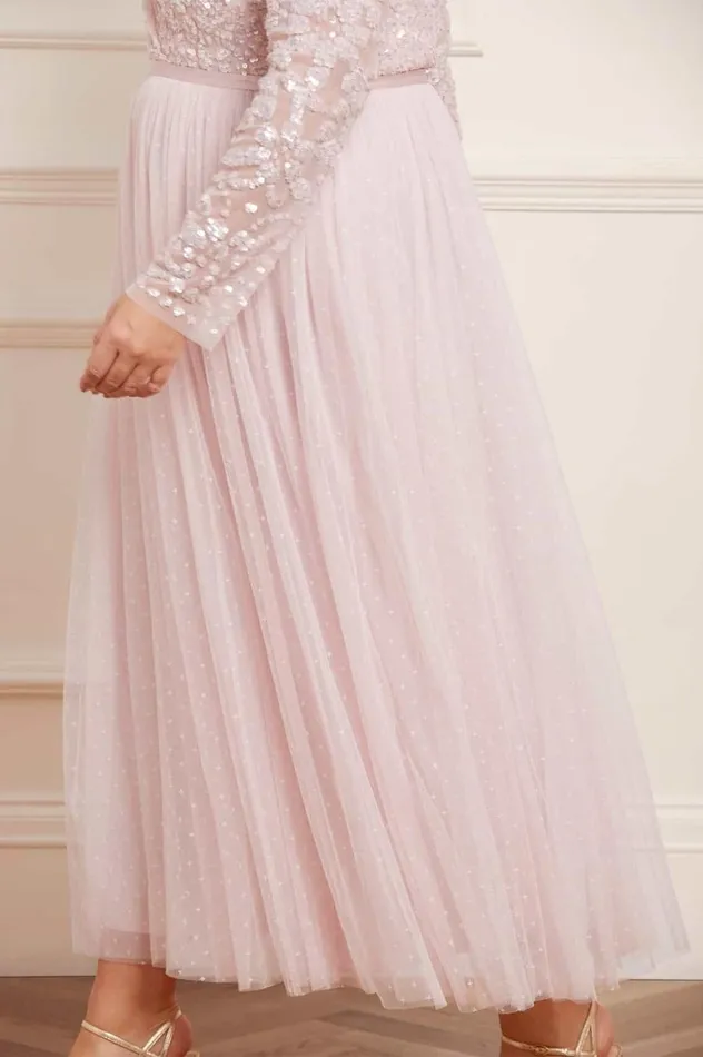 Women Embellished Dresses Needle and Thread Tempest Bodice VNeck Ankle Gown Pink