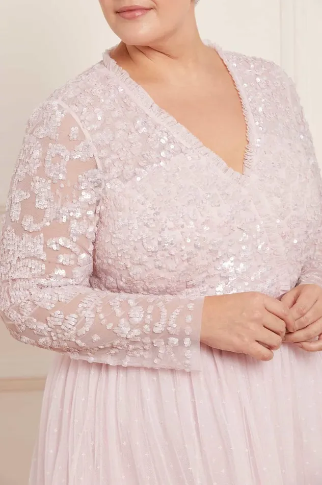 Women Embellished Dresses Needle and Thread Tempest Bodice VNeck Ankle Gown Pink