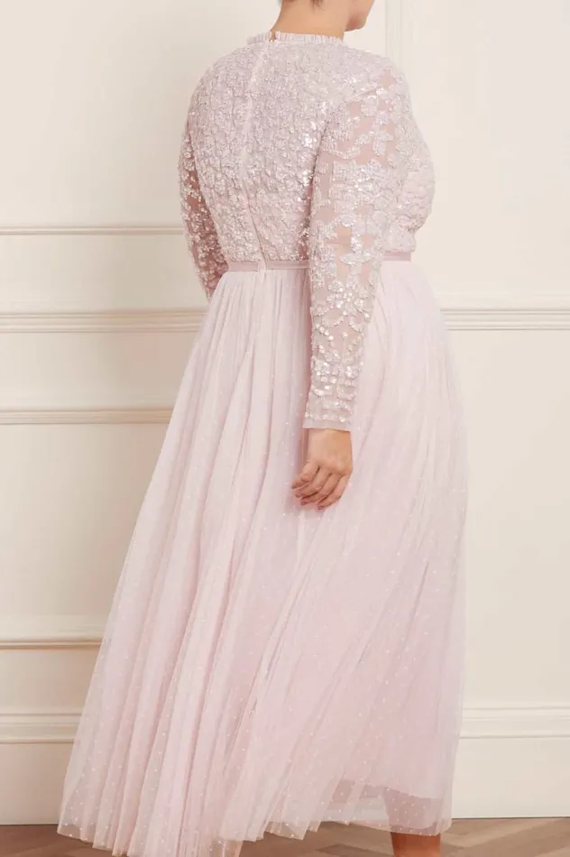 Women Embellished Dresses Needle and Thread Tempest Bodice VNeck Ankle Gown Pink