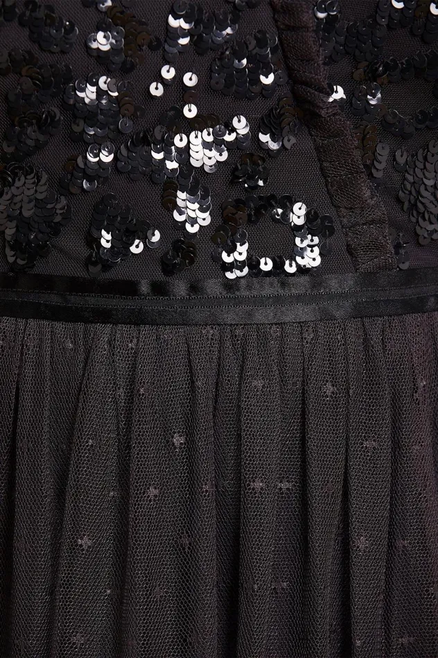 Women Embellished Dresses Needle and Thread Tempest VNeck Bodice Ankle Gown Black