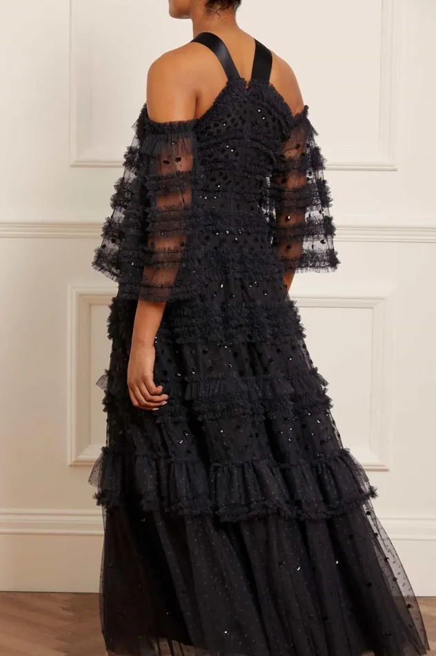 Women Embellished Dresses Needle and Thread Vivian Off Shoulder Gown Black Women Embellished Dresses Needle and Thread Vivian Off Shoulder Gown Black