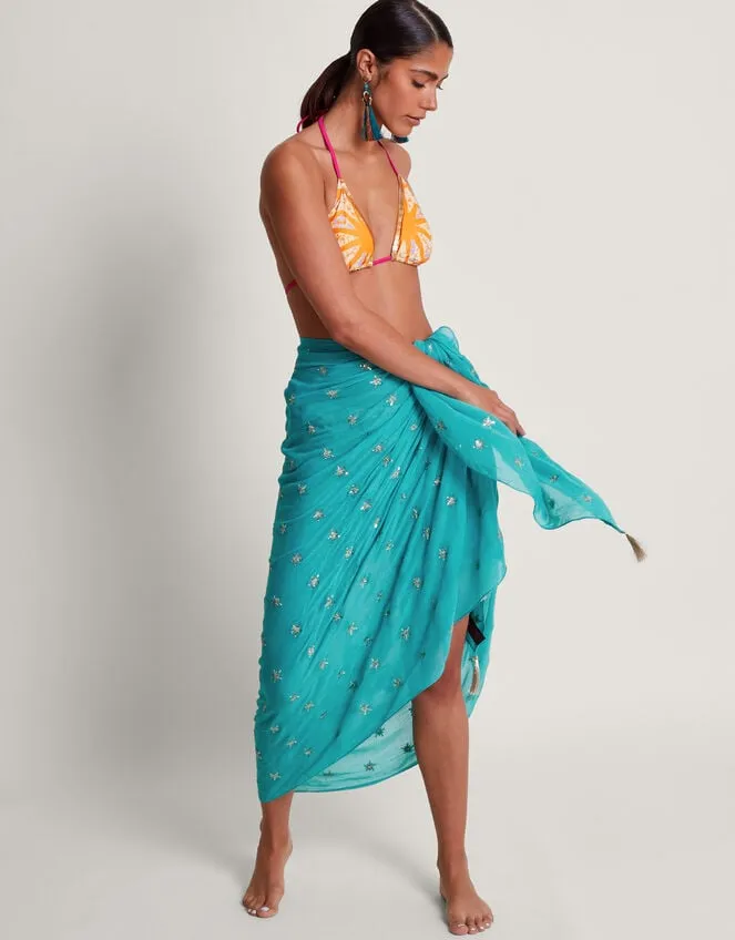 Women Embellished Lightweight Scarf Blue Monsoon Scarves