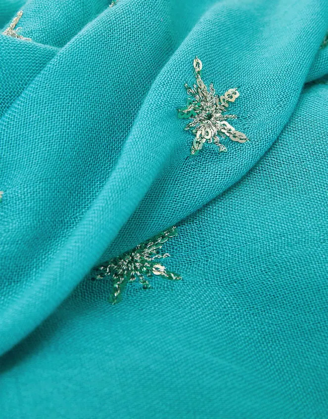 Women Embellished Lightweight Scarf Blue Monsoon Scarves