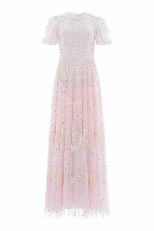 Women Embroidered Dresses Needle and Thread Beatrice Gown Pink