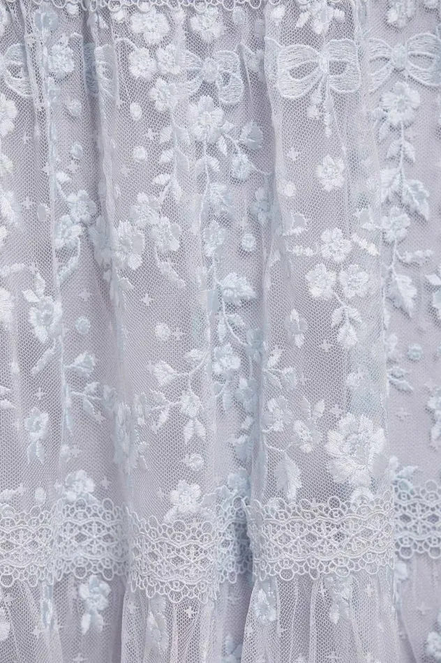 Women Embroidered Dresses Needle and Thread Celestia Ribbon Ankle Gown Blue