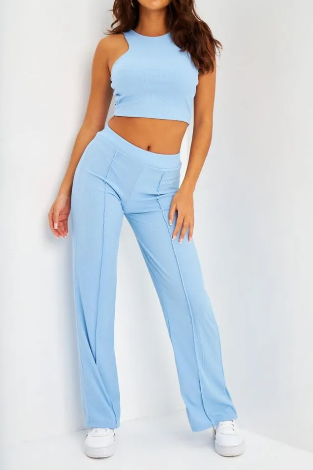 Women Ensemble 2 Pices Dbardeur Pantalon Ctel Bleu Bleuclair Brentiny Paris Top And Tank Tops Women Ensemble 2 Pices Dbardeur Pantalon Ctel Bleu Bleuclair Brentiny Paris Top And Tank Tops