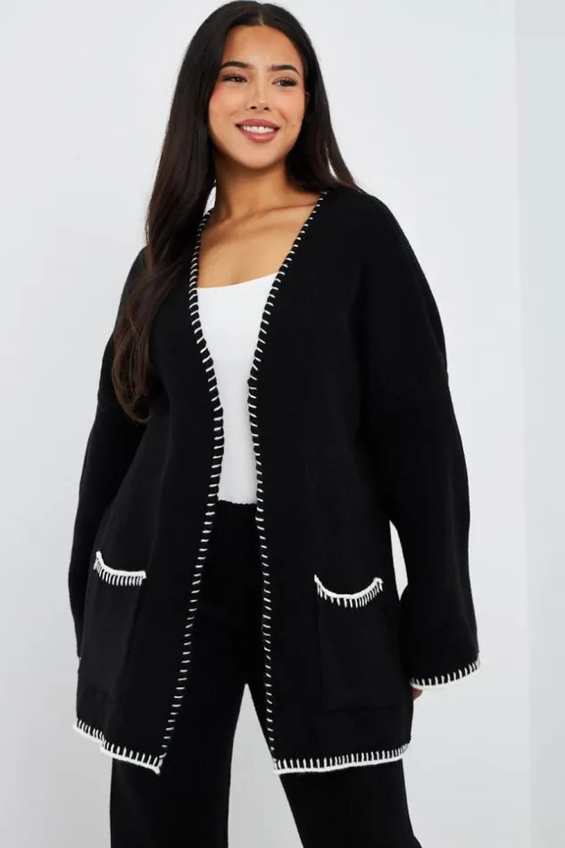 Women Ensemble 2 Pices Gilet Pantalon Noir Black Brentiny Paris Cardigans