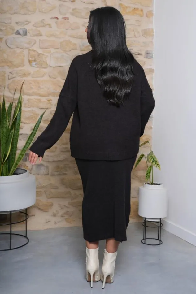 Women Ensemble 2 Pices Pull Jupe Marron Texture Brown Brentiny Paris White Tops Women Ensemble 2 Pices Pull Jupe Marron Texture Brown Brentiny Paris White Tops