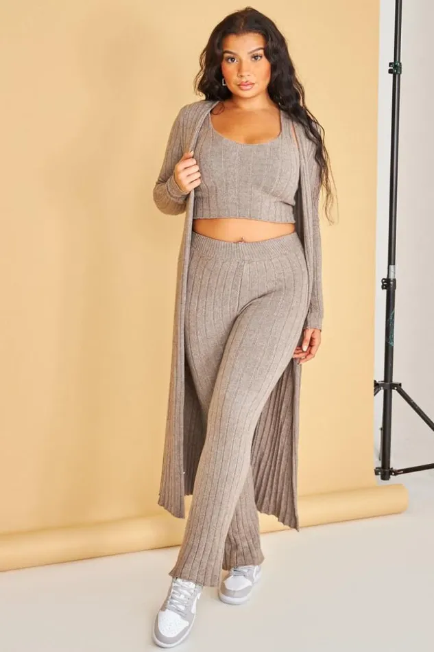 Women Ensemble 3 Pices Gilet Top Pantalon Taupe Ctel Darkbeige Brentiny Paris Crop Tops Women Ensemble 3 Pices Gilet Top Pantalon Taupe Ctel Darkbeige Brentiny Paris Crop Tops