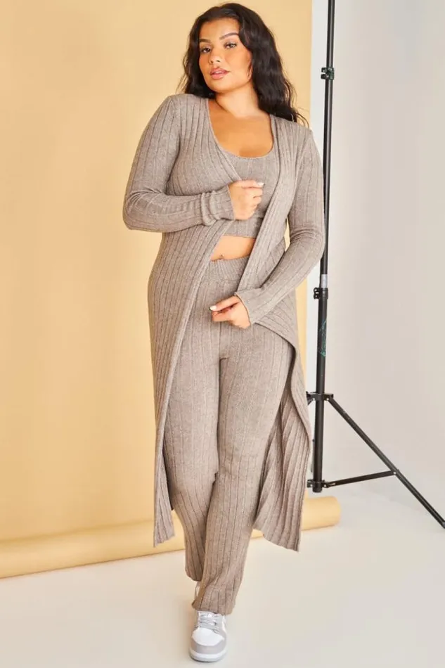Women Ensemble 3 Pices Gilet Top Pantalon Taupe Ctel Darkbeige Brentiny Paris Crop Tops Women Ensemble 3 Pices Gilet Top Pantalon Taupe Ctel Darkbeige Brentiny Paris Crop Tops