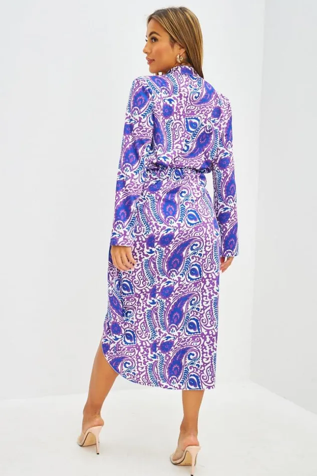 Women Ensemble Chemise Jupe Motif Paisley Violet Et Bleu Purple Brentiny Paris Skirts Women Ensemble Chemise Jupe Motif Paisley Violet Et Bleu Purple Brentiny Paris Skirts
