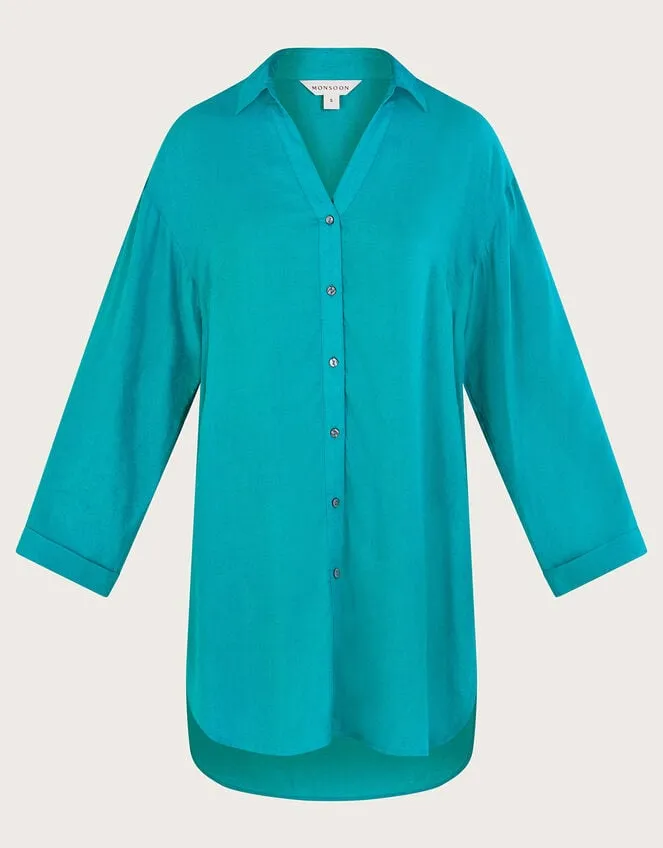 Women Esme Beach Shirt Blue Monsoon Tops and Blouses