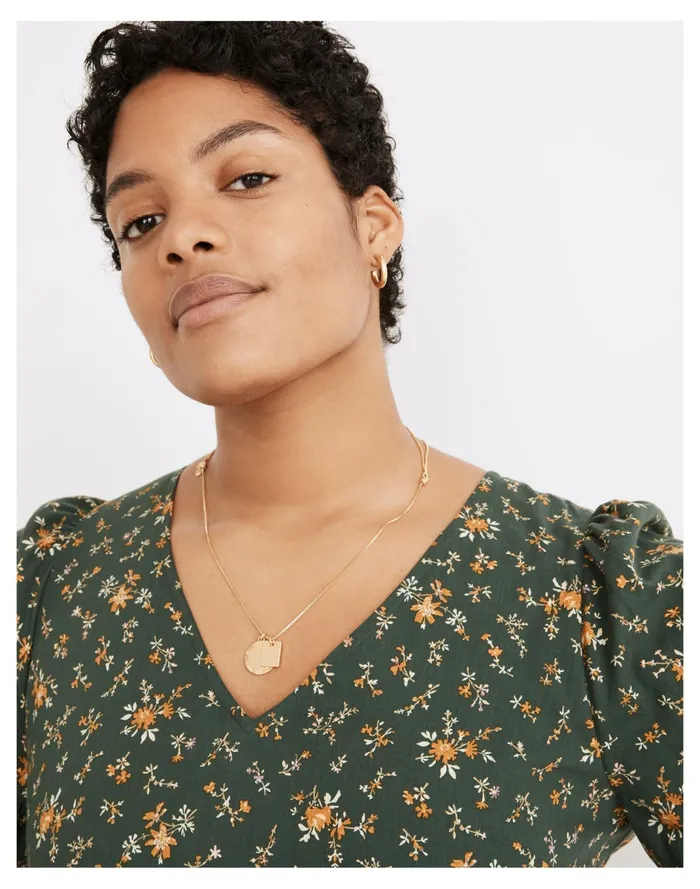 Women Etched Coin Long Pendant Necklace Vintage Gold Madewell Necklaces Women Etched Coin Long Pendant Necklace Vintage Gold Madewell Necklaces