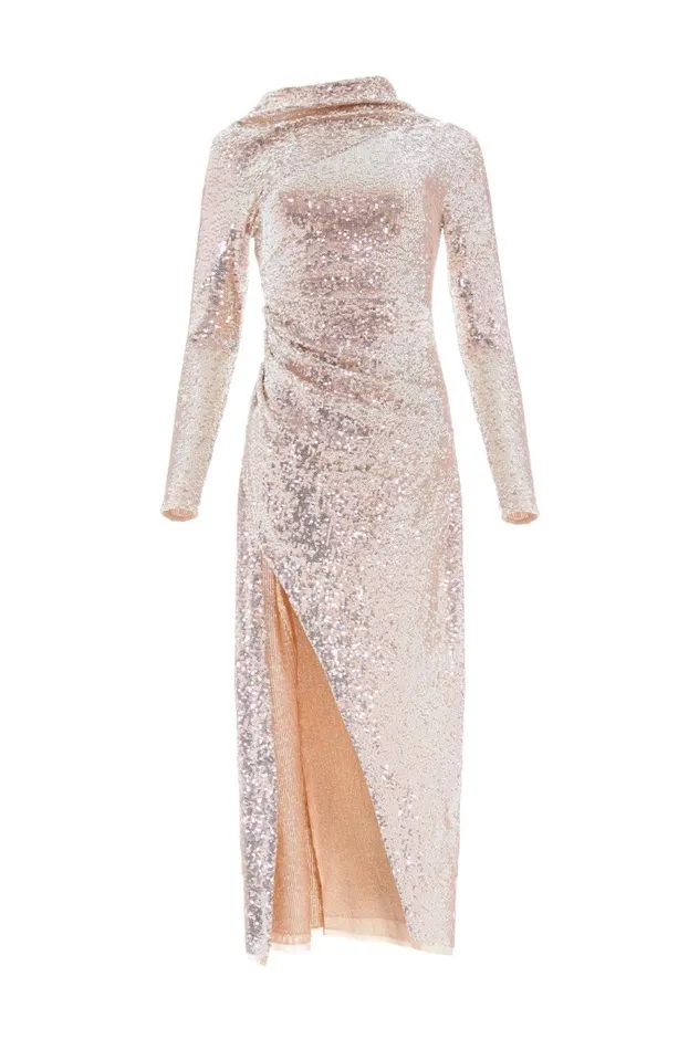 Women Evening Dresses Needle and Thread Claudette Gloss Ankle Gown Gold
