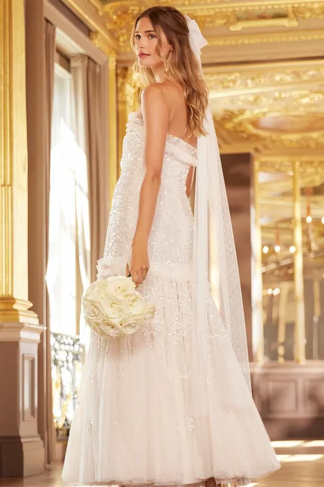 Women Evening Dresses Needle and Thread Regal Rose Gloss Strapless Gown Champagne
