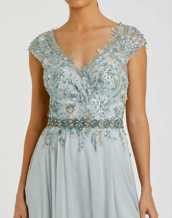 Women Evening Gowns Mac Duggal Embellished Cap Sleeve Bodice Flowy Gown Seamist Women Evening Gowns Mac Duggal Embellished Cap Sleeve Bodice Flowy Gown Seamist