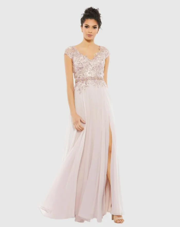 Women Evening Gowns Mac Duggal Embellished Cap Sleeve Bodice Flowy Gown Seamist Women Evening Gowns Mac Duggal Embellished Cap Sleeve Bodice Flowy Gown Seamist