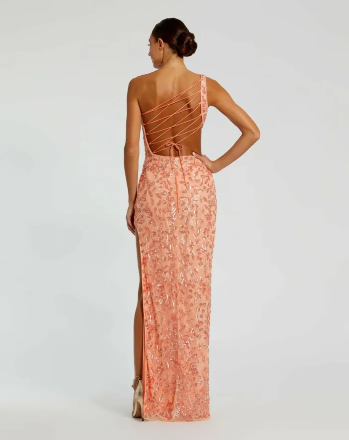 Women Evening Gowns Mac Duggal Mac Duggal Embellished Mesh Column Prom Dress Peach Women Evening Gowns Mac Duggal Mac Duggal Embellished Mesh Column Prom Dress Peach