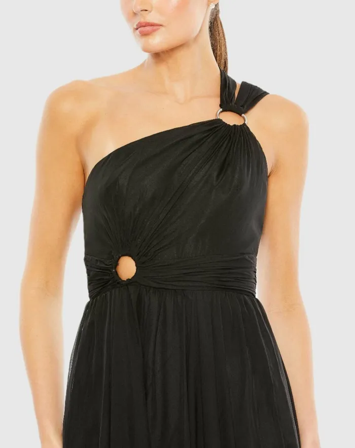 Women Evening Gowns Mac Duggal Strappy One Shoulder A Line Gown Black Women Evening Gowns Mac Duggal Strappy One Shoulder A Line Gown Black