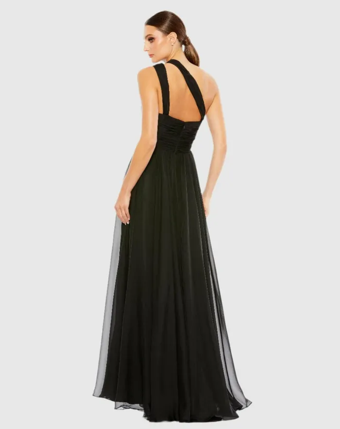 Women Evening Gowns Mac Duggal Strappy One Shoulder A Line Gown Black Women Evening Gowns Mac Duggal Strappy One Shoulder A Line Gown Black