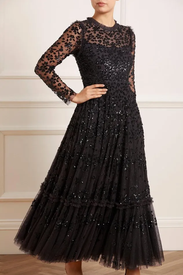 Women Exclusives Needle and Thread Margot Ankle Gown Black