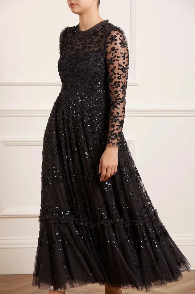 Women Exclusives Needle and Thread Margot Ankle Gown Black