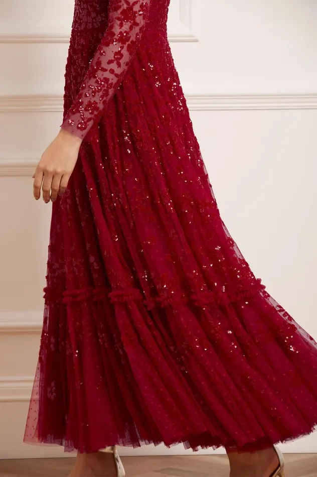 Women Exclusives Needle and Thread Margot Ankle Gown Red
