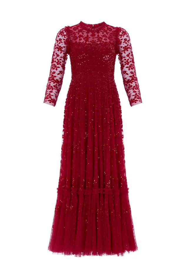 Women Exclusives Needle and Thread Margot Ankle Gown Red